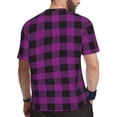 thumbnail image 2 of Wukai Purple Black Plaid Print Men's Short-Sleeved Mesh T-Shirt,Quick-Dry Short Sleeve Workout T-Shirt-Medium, 2 of 8