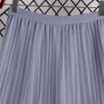 thumbnail image 3 of Ahabrexf High Waisted Pleated Skirt for Women A-Line Mid-Length Mesh Lace Patchwork Design, 3 of 6