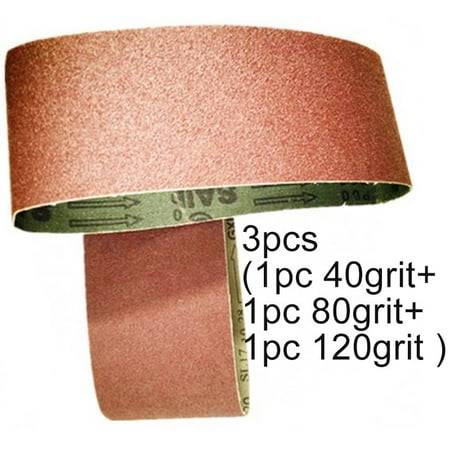 

BCLONG 3pcs 76*533mm 3*21 Inches Alumina Sand Abrasive Belt 40/80/120 Grit Grinding