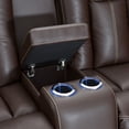thumbnail image 4 of Seatcraft Omega Loveseat Leather Gel, Powered Headrest, Power Recline, Brown, 4 of 7