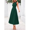 thumbnail image 4 of Vestido PRETTYGARDEN 2025 Midi Plisado sin Mangas Verde Oscuro M, 4 of 8