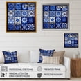 thumbnail image 4 of Designart "Bohemian Turkish Blue Tiles III" Geometric Wall Art - Bohemian Blue Boho Tiles Hallway Wall Art Decor, 4 of 6