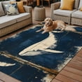 thumbnail image 2 of Fsddascl Ocean Whale Blue Outdoor Rug for Patio/Deck/Porch, Non-Slip Large Area Rug 4 x 6 Ft, Summer Coastal Vintage Wood Grain Indoor Outdoor Rugs Washable Area Rugs, Reversible Camping Rug Carpet, 2 of 5