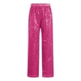 thumbnail image 3 of Zaldita Kids Girls Sparkly Sequins Dance Pants Elastic Waist Bottoms Trousers Hip Hop Jazz Disco Costume Hot Pink 16, 3 of 7