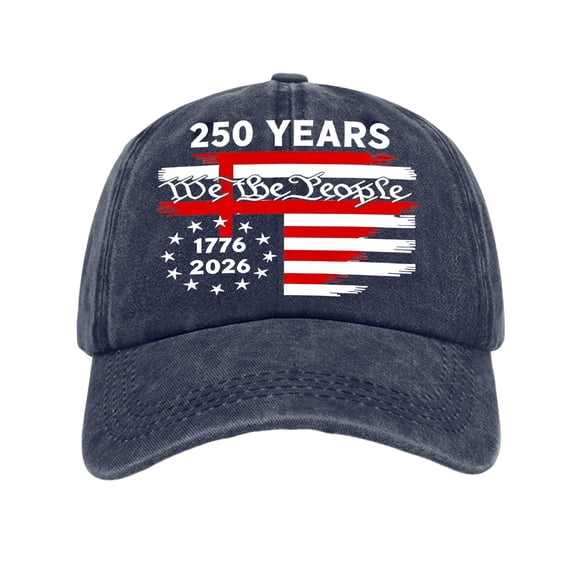 LNZGNM Unisex 250th Anniversary USA Baseball Cap USA Flag Baseball Hat Adjustable Distressed Washed Trucker Hat Casual Camping Dad Hats,Navy