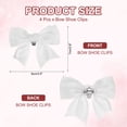thumbnail image 2 of Uxcell Women Bow Shoe Clips, Satin Elegant Detachable Bowknot White 4 Pcs, 2 of 7