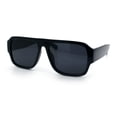 thumbnail image 5 of Mens Luxe Flat Top Rectangular Racer Plastic Fashion Sunglasses [All Black], 5 of 8