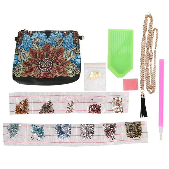 Peahefy DIAMONDS Painting Shoulder Bag,DIAMONDS Painting Gift,DIAMONDS Painting Wallet PU Leather Storage Chain Bag DIY Hand-Made Craft Women Gift