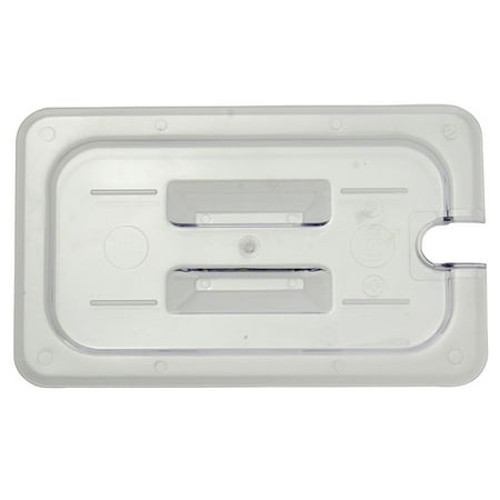 - Fourth Size Cold Food Pan Notched Cover With Handle Translucent