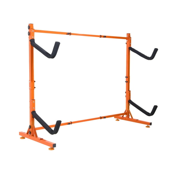 VEVOR Freestanding Canoe Storage Rack, Heavy Duty Steel Canoe Suspension Rack with Padded Arms and Adjustable Width, Maximum Load 175LBS