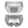 thumbnail image 3 of Calzoncillos de charol Wetlook para hombre, pantalones cortos ajustados para hombre, traje de baño de verano, traje de playa, calzoncillos de látex con cintura elástica, 3 of 5