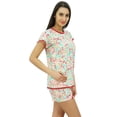 thumbnail image 3 of Bimba Women's Cotton Nightwear Button-Down Top With Shorts Cute Night Suit Set, 3 of 6