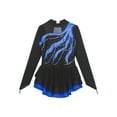 thumbnail image 3 of TiaoBug Kids Girls Figure Ice Skating Dress Long Sleeve Chiffon Tutu Skirt Leotard Ballet Dance Practice Outfit Royal Blue 12, 3 of 5