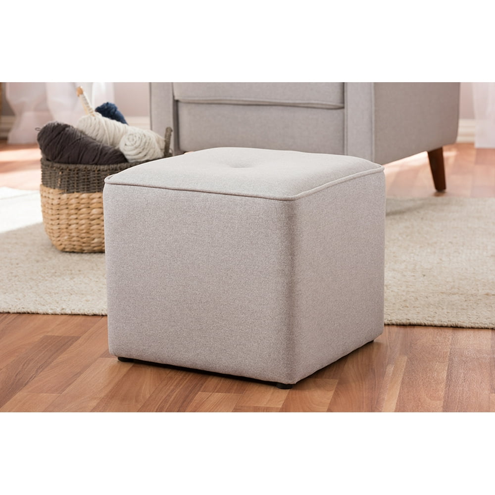 Baxton Studio Corinne Modern and Contemporary Light Grey Fabric Upholstered Ottoman Walmart