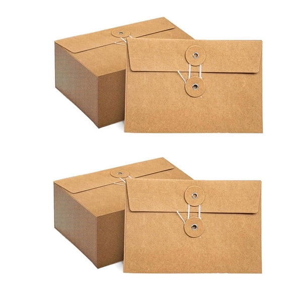 80 Sobres de Papel Kraft con de CordóN, Bolsillos para Proyectos, Organizador de Documentos, 4,53 X 6,7 Pulgadas (MarróN)