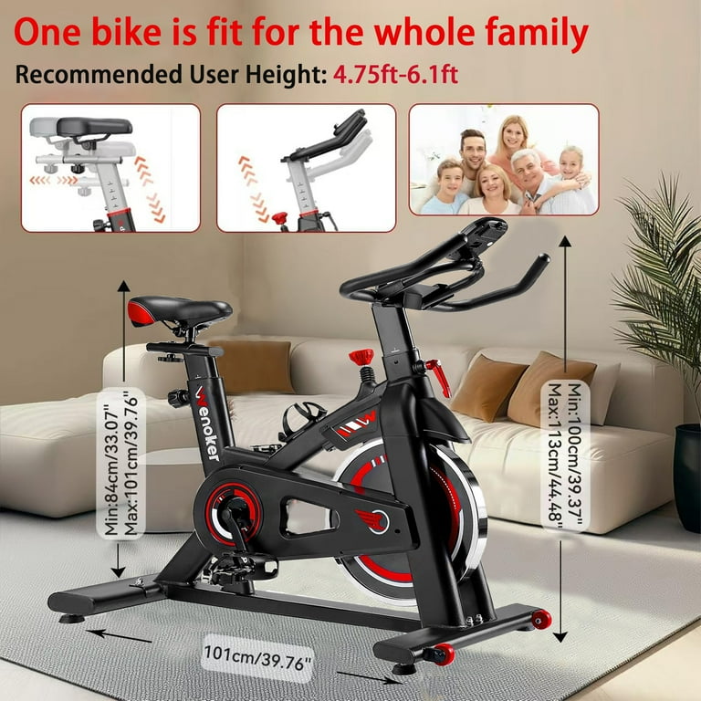 WENOKER Cyclette Pieghevole Silenziosa Con App E Supporto Tablet – Bici Da Allenamento Indoor Con Manubrio Curvo, Display LCD, Resistenza Regolabile, Portata 160 Kg - 2