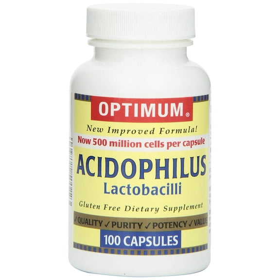 Optimum Acidophilus Lactobacilli Capsules, 100 Count