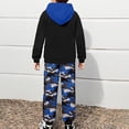 thumbnail image 4 of WhouRiu Big Boy Outfit Set Camo Graphic Long Sleeve Hoodies Jogger Athletic Comfy Sports Durable Outfit for Children Blue,Size 10-11 Y, 4 of 4