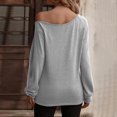 thumbnail image 4 of Womens Sexy One Shoulder Long Sleeve Tops Shirts Button Fashion Dressy Casual Tunic Blouses Solid Color Fall Tees Shirts, 4 of 6