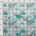 thumbnail image 2 of oneOone Cotton Poplin Aqua Blue Fabric Floral Craft Projects Decor Fabric Printed By The Yard 42 Inch Wide, 2 of 4