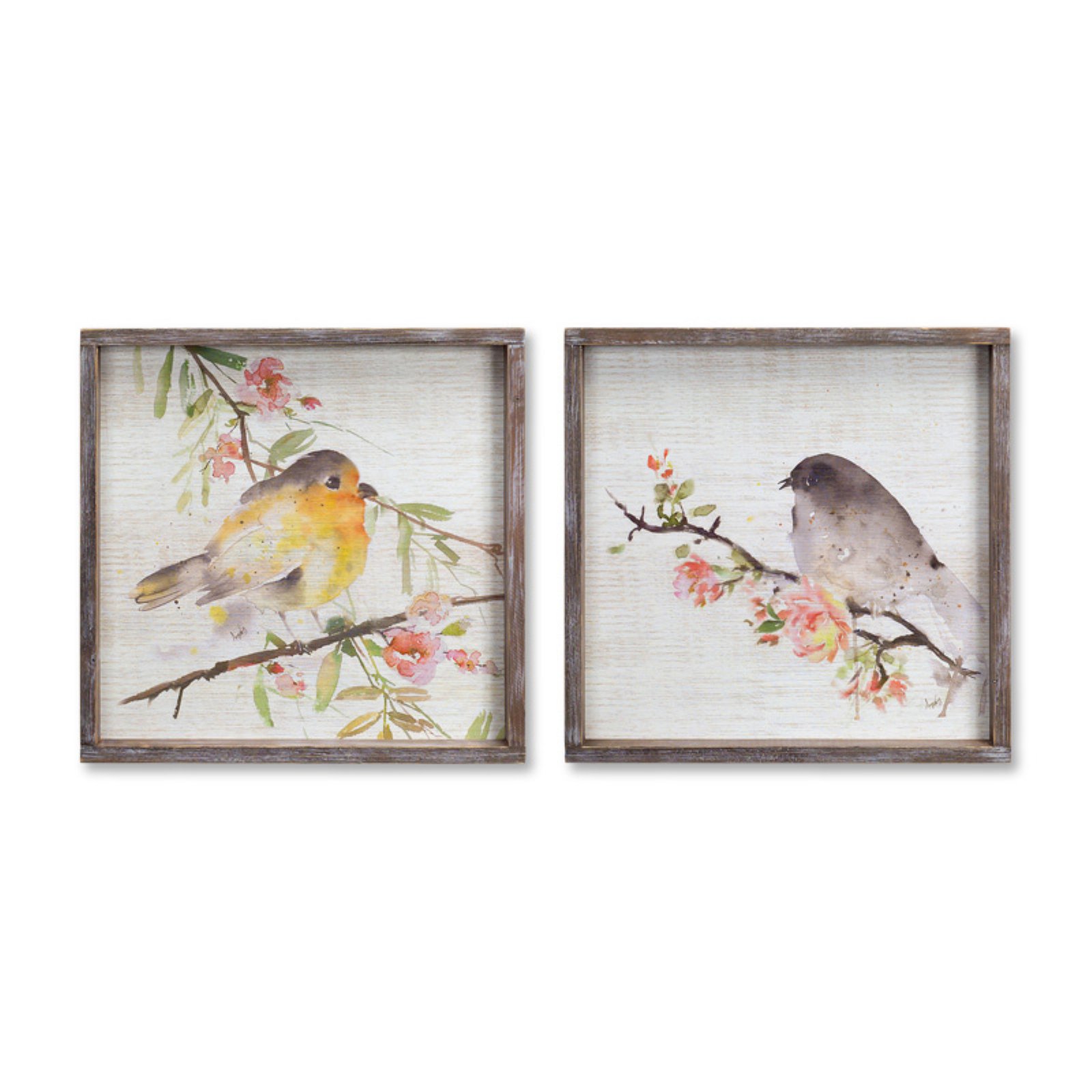 Melrose International Bird Framed Wall Art Set of 2