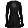 thumbnail image 2 of Gibobby Vestidos para mujer casuales Vestido de noche y club , informal y sexy, con cuello en V profundo y manga larga para mujer(Negro,CH), 2 of 5