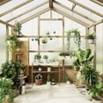 thumbnail image 3 of Large Outdoor Greenhouse, Heavy Duty Wooden Hothouse with Polycarbonate Panels & Lockable Door - Sturdy Wood Frame Garden Conservatory with Adjustable Roof Vent, for Yard, Gardening, 3 of 8