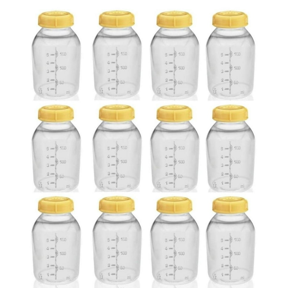 NEW! 12 MEDELA BREASTMILK COLLECTION STORAGE FEEDING BOTTLE SET w/lid