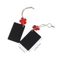 thumbnail image 5 of Linaichen Hanging blackboard 10pcs Mini Rectangular Hanging Wooden Blackboard Gift Price Tags (Red Flower), 5 of 5