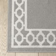 thumbnail image 5 of Washable Skid-Resistant Runner Rug, Trellis Border , Light Grey and White , 30 " x 120", 5 of 8