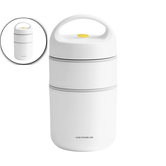 Dvruxg Stainless Steel Food Jar, Insulated Food Jar Stainless Steel Vacuum Soup Container, Double Wall Vacuum Sealed Insulated Food Storage Container with Carry Handle Lid