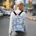 thumbnail image 7 of White Flowers Daisy in Blue Travel Laptop Backpack Casual Daypack Lightweight Bookbag Compartment for Business, 7 of 7