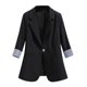 thumbnail image 1 of Gibobby Blazer para mujer Blazer de cuello alto para mujer de manga larga para otoño invierno chamarra de trabajo chamarra para mujer chamarra 2023(Negro,M), 1 of 3