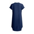 thumbnail image 7 of CIENVNSTG Summer Dresses for Women 2026 Casual Button Down Linen Shirt Dress Short Sleeve Knee Length Tunic Dress Dark Blue M, 7 of 7