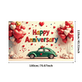 thumbnail image 3 of LUUFILx Happy Anniversary Day Banner Backdrop Decoration Celebration Party Supplies Balloon Gift Cupcake Display Event Background Decor Scene, 3 of 9
