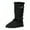 Black, variant on Women's Snow Boots Fleece Lined Solid Color Mid-Calf Flat Snow Boots For Winter Mid Calf Winter Snow Boots With Buckle