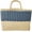 Blue, variant on Kukuzhu Women Tote Bag Straw Woven Basket Handbag Trendy Summer Ladies Girls Picnic Beach Travel Shoulder Bag