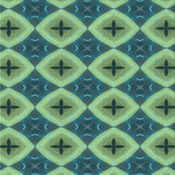 Ahgly Company Indoor Square Patterned Pastel Green Area Rugs, 8' Square