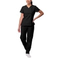 thumbnail image 1 of Sivvan Women's Scrub Set - Multi Pocket Cargo Pants & Stylish Mock Wrap Top (Available in 15 Colors), 1 of 6