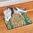 thumbnail image 2 of Dog Food Mat with Retro Paisley Floral Ethnic Paisley Ornament Abstract Paisley Art Design, Durable Waterproof Absorbent Non-Slip, 2 of 7
