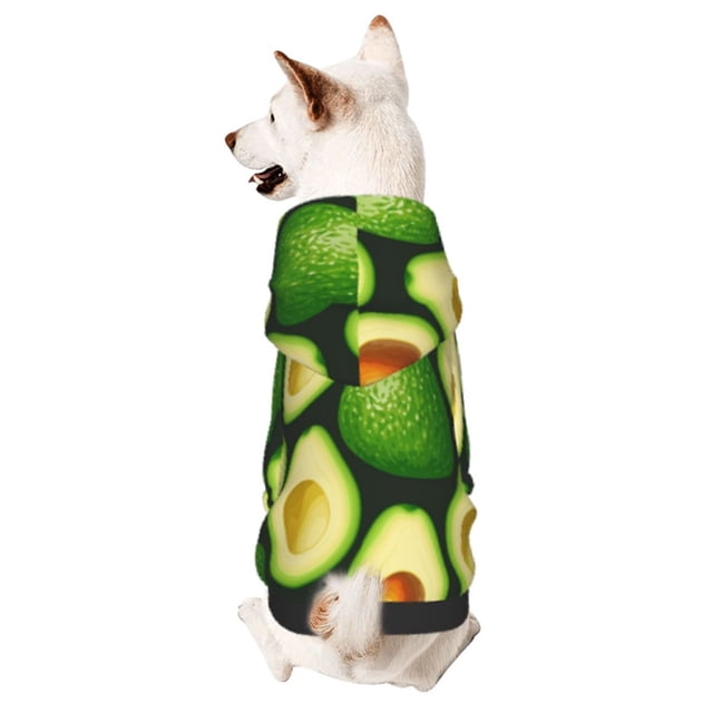 Fotbe Avocado Sudadera con Estampado para Perros Pequeños – Suéter con Capucha para Mascotas, Tela Suave de Forro Polar con Bolsillo-Large