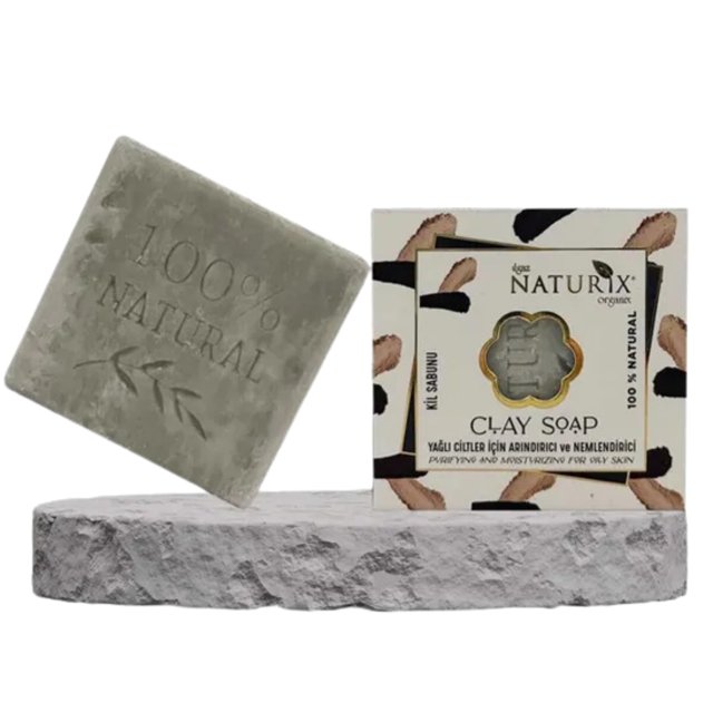 Limopa Jabón de barra orgánico Jabón hidratante hecho de aceite natural | Jabón de baño para cabello, manos, cara y cuerpo | Champú limpiador para el cuidado de la piel (arcilla)