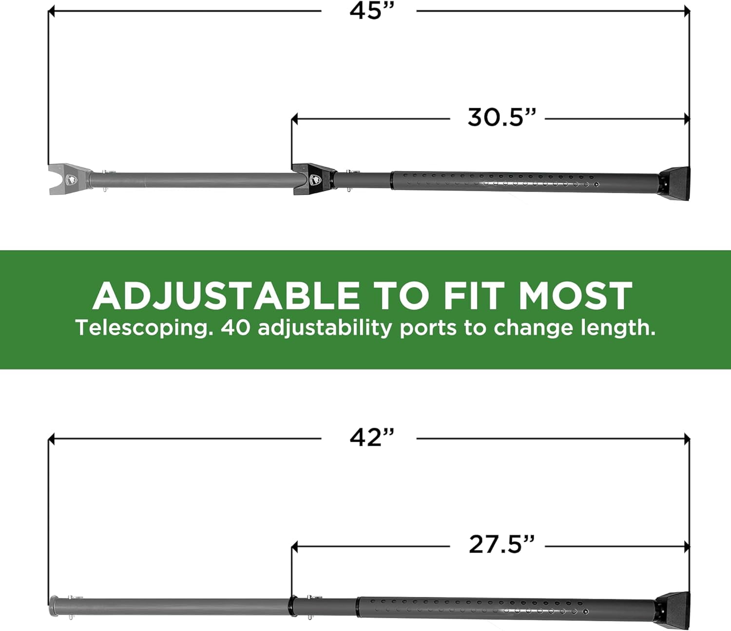 Door Stopper Security Bar, 2-in-1 Adjustable Door Steel Jammer, 300 lbs of Force, by Guard Dog Security, 2 pack Black