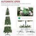thumbnail image 4 of HOMCOM 8 Foot Pine Artificial Christmas Tree, Slim Pencil Xmas Tree with 952 Realistic Branches, Steel Base, Auto Open, Green, 4 of 9