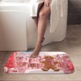thumbnail image 4 of 1pc Gingerbread Man in a Pink Absorbent Non-Slip Bathroom Thickened Flannel Rug Decor,Soft,Quick Drying,Suitable For Indoor/outdoor Use,Bathrooms,Bedrooms,Kitchens,Terrace,Laundry Rooms,16"x24", 4 of 9