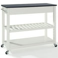 thumbnail image 1 of Crosley 2 Drawer Black Granite Top Kitchen Cart in White, 1 of 9