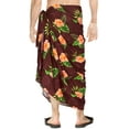 thumbnail image 3 of LA LEELA Men's Bath Trunk Swimwear Sarong Pareo Beach Wrap One Size Rust, Hibiscus Summer Vacation Aloha, 3 of 5