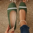 thumbnail image 2 of KEGIRLOM Women's Fashionable Casual Versatile Solid Color Loafers Soft Soled Flat Shoes Green 6, 2 of 9
