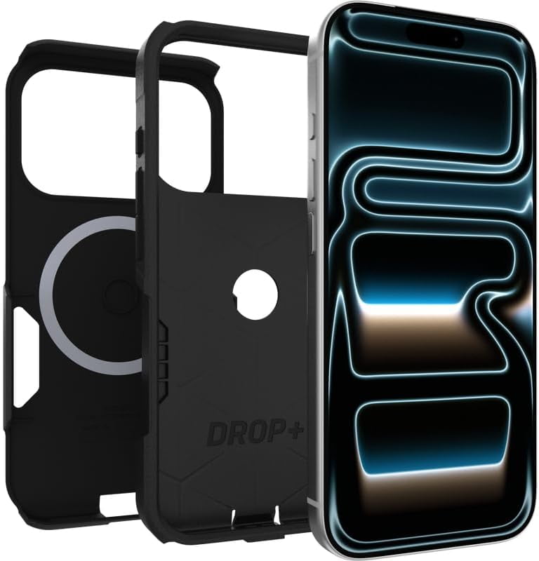 OtterBox iPhone 17 Pro (Only) Bundle: Commuter Series MagSafe Case & Screen Protector - Black - Built-in magnets - Thin & Protective - with Port Protection - Non-Retail Packaging
