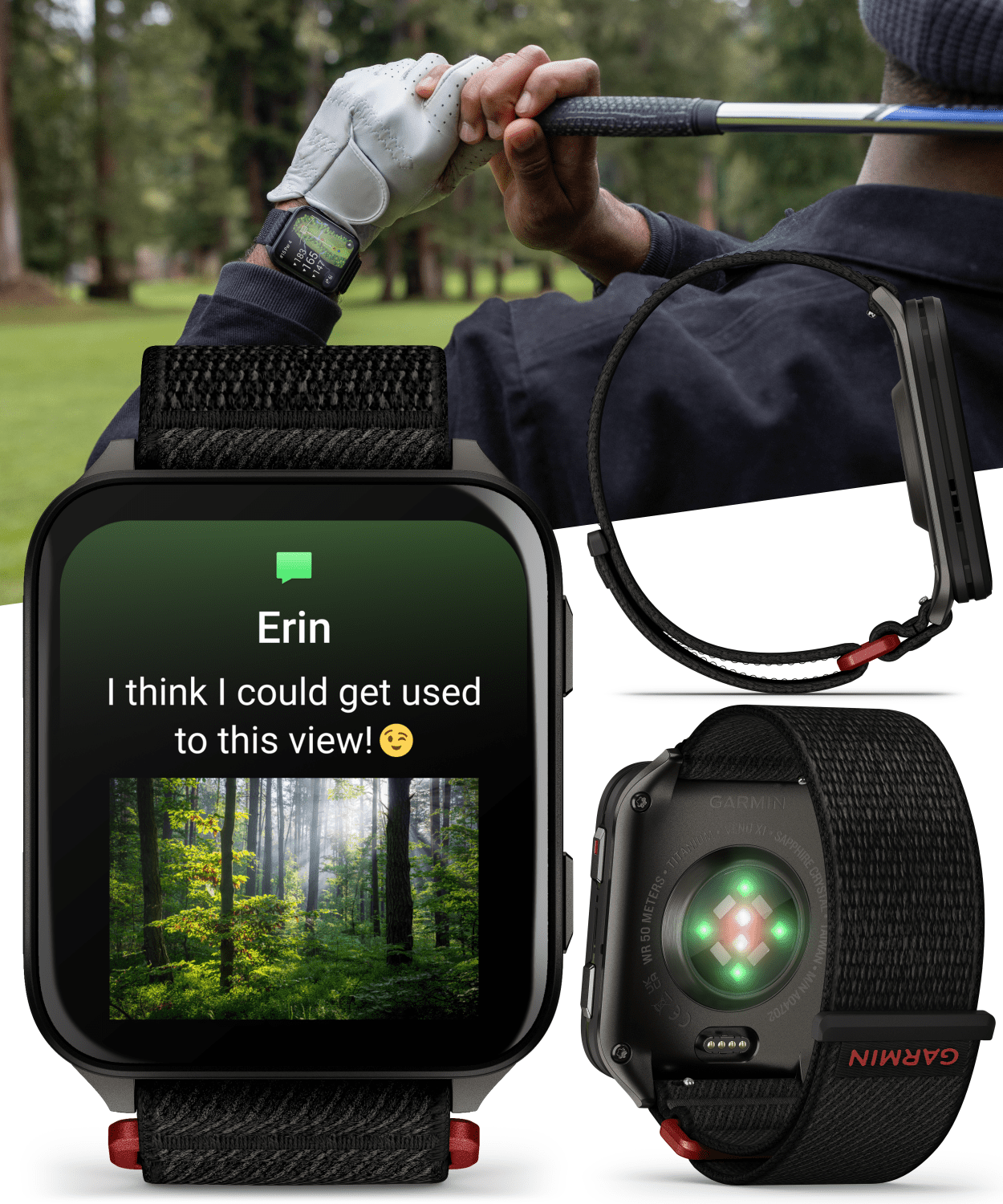 Garmin Venu X1 Thin and Lightweight GPS Smartwatch, AMOLED Display, Black with Slate Titanium Comfort Fit Nylon Band with Wearable4U Power Bank Bundle